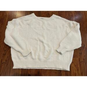 360 Sweater Women’s Italian Cotton Yarn Chunky Knit Sweater Sz L Lux Pullover